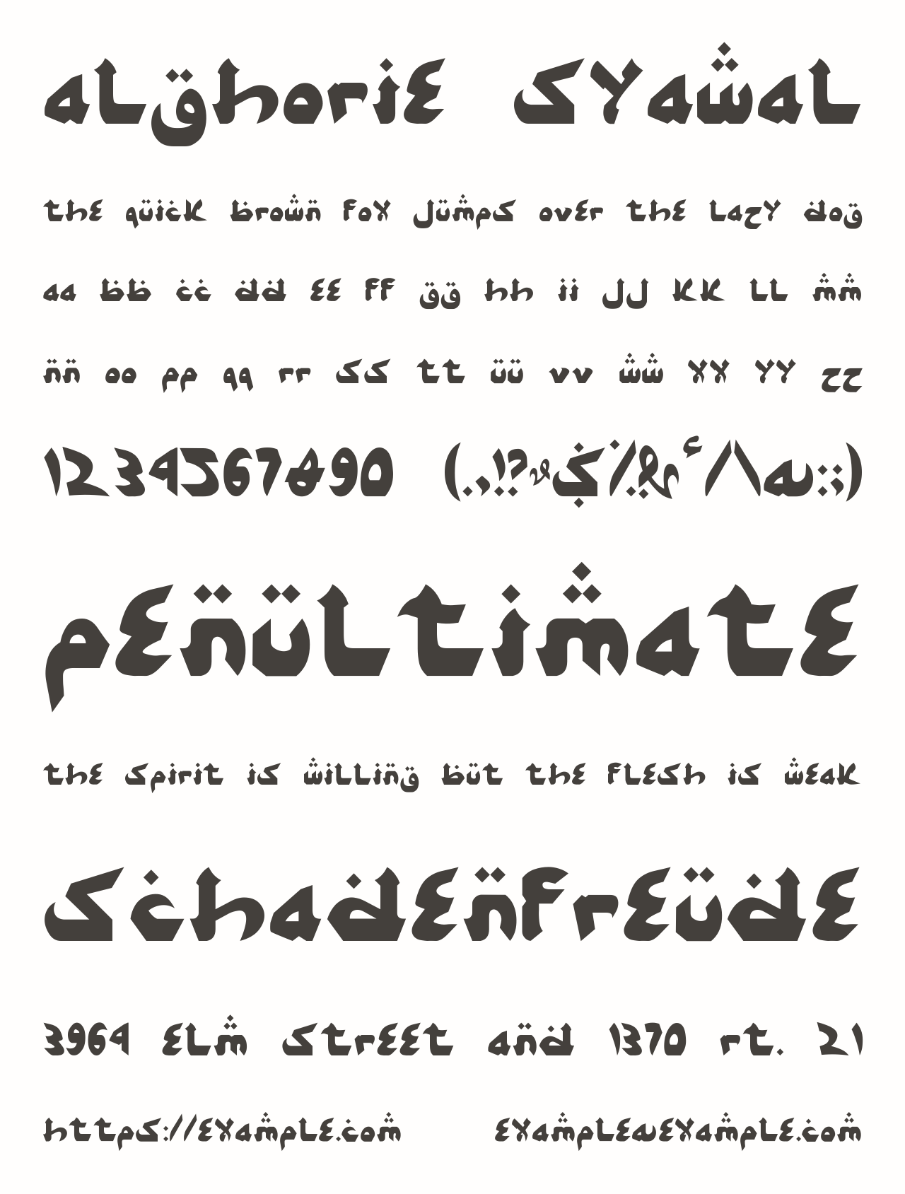 Шрифт alghorie syawal