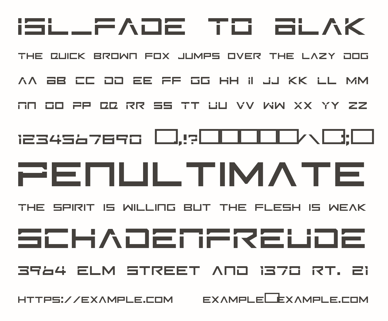 Шрифт ISL_FADE TO BLAK