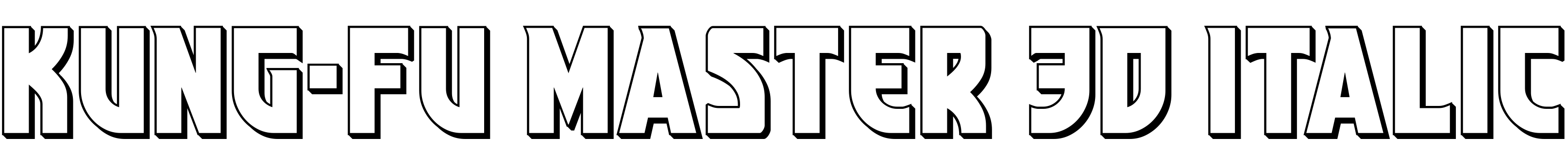 Шрифт Kung-Fu Master 3D Italic