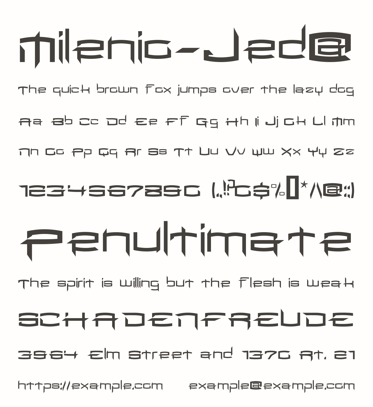 Шрифт Milenio-Jed@