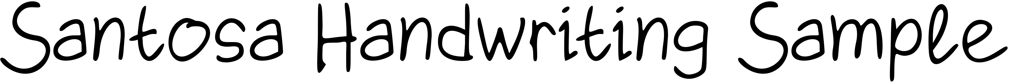 Шрифт Santosa Handwriting Sample